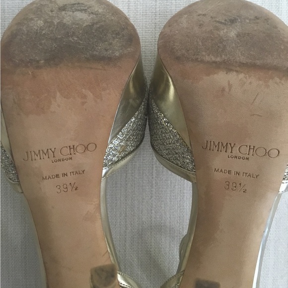 Jimmy Choo Laurita Platform Glitter Pump, Champagne size 39.5 - Picture 12 of 13